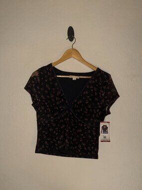 Aéropostale Mesh V-neck Crop Top